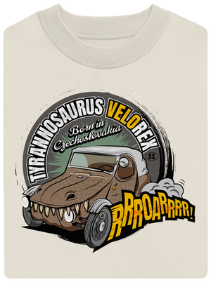 Tyrannosaurus Velorex unisex mikina bez kapucne Off White