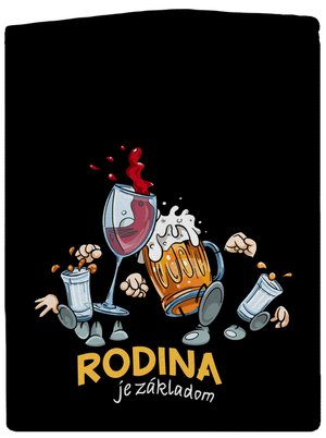 Rodina je základom pánska mikina na zips Black