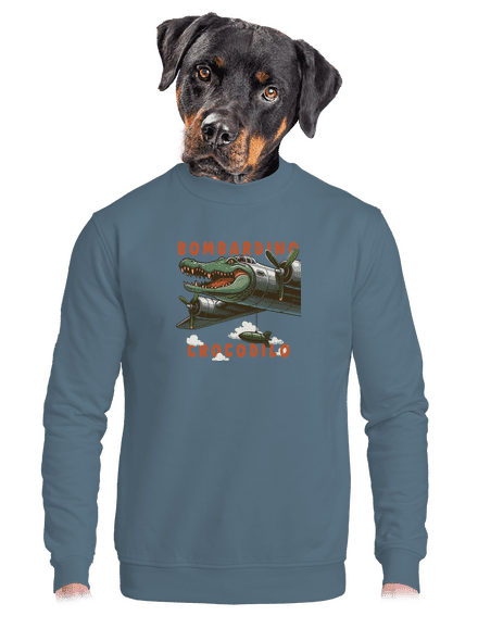 Bombardino Crocodilo – Italian Brainrot unisex mikina bez kapucne Nordic Blue