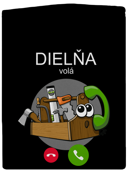 Dielňa volá pánska mikina na zips Black