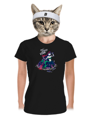 Malá mořská vína dámske športové tričko Black