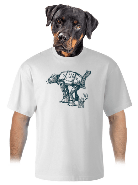 AT-AT unisex tričko oversized White
