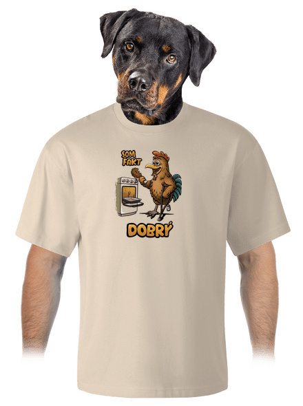 Som dobrý unisex tričko oversized Almond