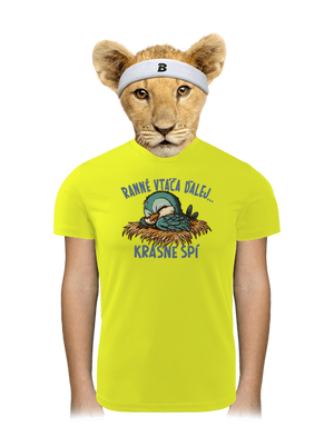 Ranné vtáča spí detské športové tričko Neon Yellow