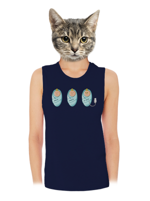 AI baby dámske tielko voľné Navy