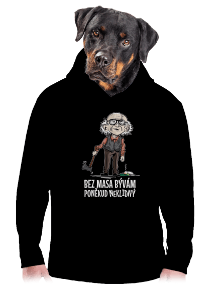 Neklidný bez masa pánska mikina klokanka Black