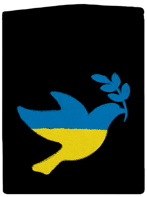 Ukrajina - Holubica obrys pánska mikina na zips Black