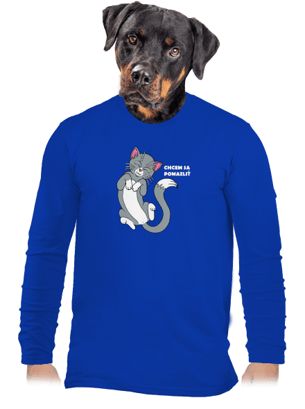Chcem sa pomazliť pánske dlhý rukáv Royal Blue