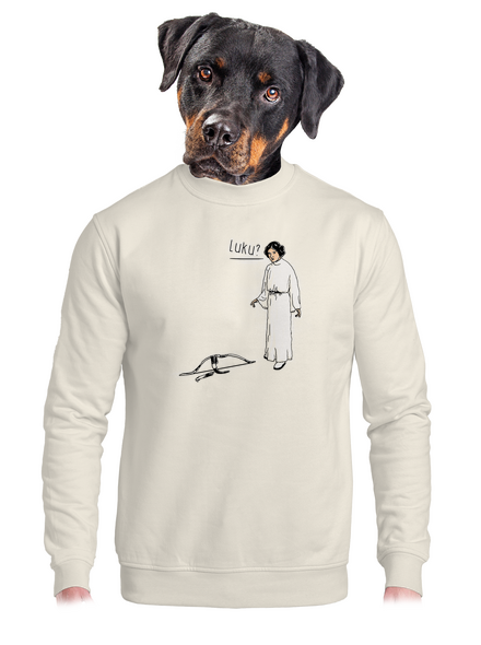 Luke a Leia unisex mikina bez kapucne Off White
