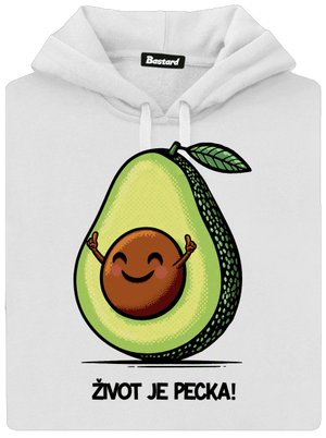 Život je pecka dámska mikina klokanka White