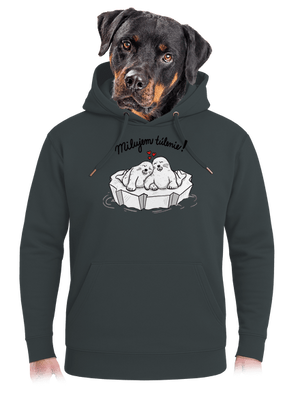 Milujem túlenie unisex mikina premium Charcoal