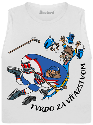 Tvrdo za víťazstvom dámske tielko voľné White