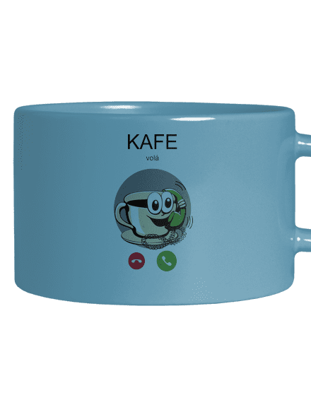 Kafe volá hrnček makronka Blue Macaron