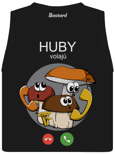 Huby volajú dámske tielko voľné Black