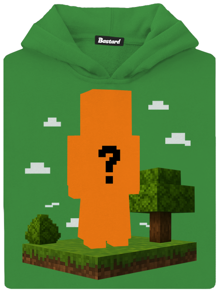 Minecraft z vlastnej fotky detská mikina klokanka Kelly Green AWD