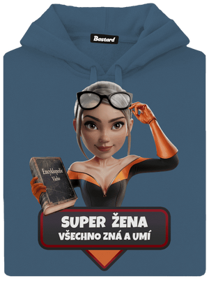 Super mama dámska mikina klokanka Denim