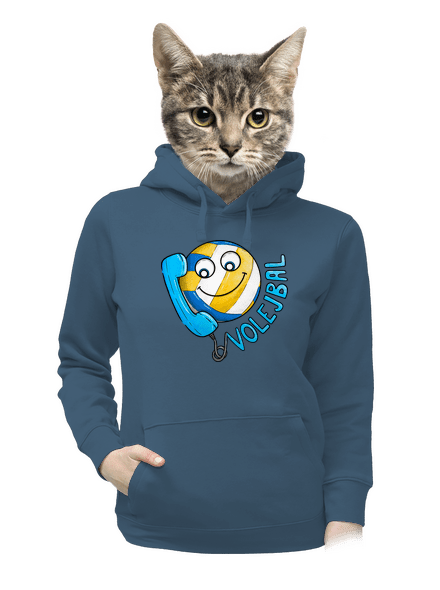 Volejbal dámska mikina klokanka Denim