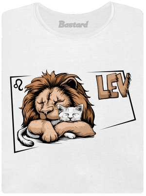 Mačací horoskop: Lev dámske tričko s lemom White