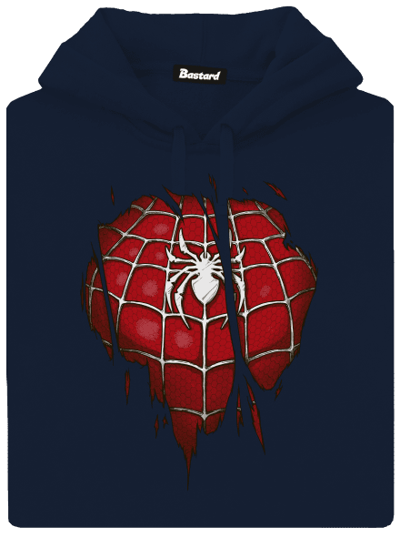 Spider Inside pánska mikina klokanka Navy