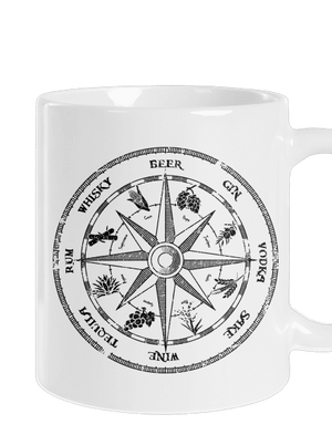 Alkoholický kompas klasický hrnček White