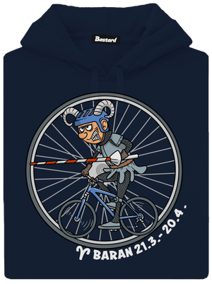 Cyklistický horoskop: Baran pánska mikina klokanka Navy