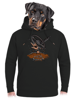 Metal detector unisex mikina premium Dark Black