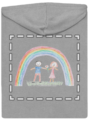 Detské kresby - Nahraj vlastnú pánska mikina na zips Light Melange