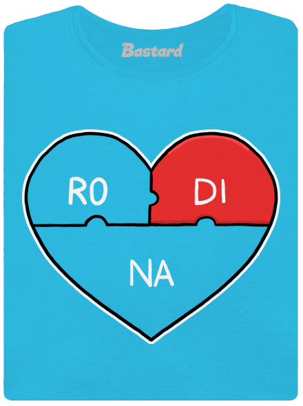 Rodinné puzzle dámske tričko s lemom Blue Atol