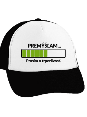 Premýšľam šiltovka truckerka Black cap
