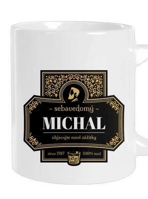 Alkoholová etiketa veľký hrnček White