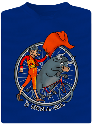 Cyklistický horoskop: Býk pánske športové tričko Royal Blue Mal
