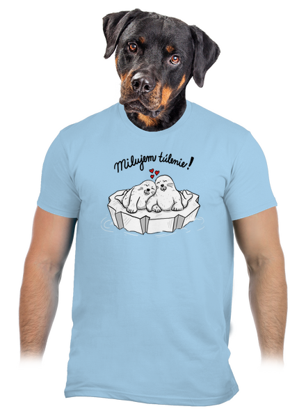 Milujem túlenie pánske tričko Sky Blue