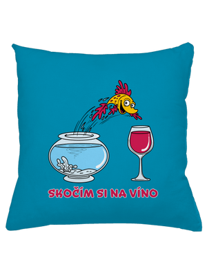 Skočím si na víno vankúš Blue Turquoise