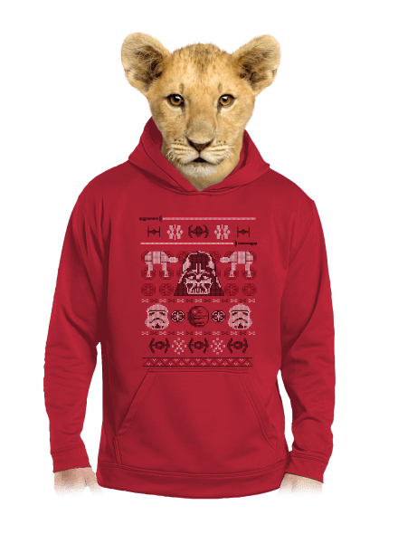 Vader na svetri detská mikina klokanka Fire Red