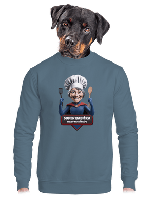 Super babička unisex mikina bez kapucne Nordic Blue