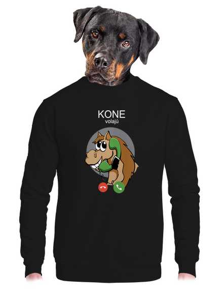 Kone volajú unisex mikina bez kapucne Black