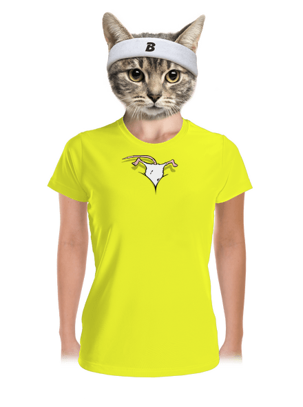 Myš vo výstrihu dámske športové tričko Neon Yellow