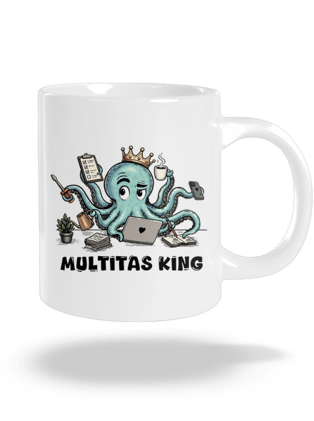 Multitas king veľký hrnček White