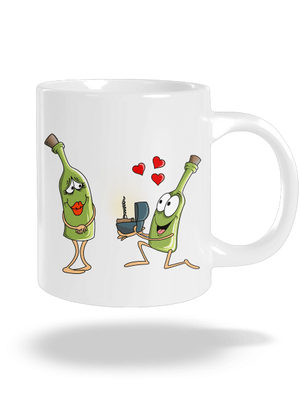 Láska k vínu veľký hrnček White