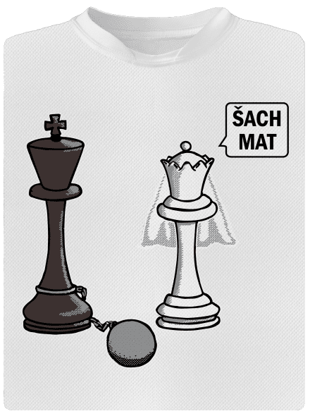 Šach mat pánske športové tričko White