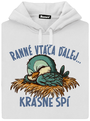 Ranné vtáča spí dámska mikina klokanka White