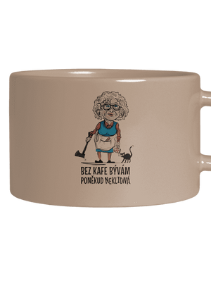 Neklidná bez kafe hrnček makronka Brown Macaron