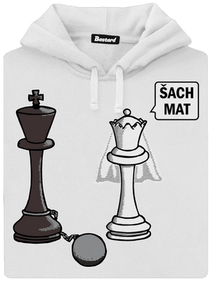 Šach mat dámska mikina klokanka White