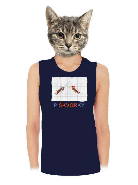 Škvorí piškvorky dámske tielko voľné Navy