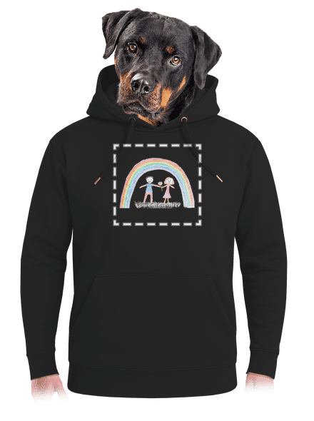 Detské kresby - Nahraj vlastnú unisex mikina premium Dark Black