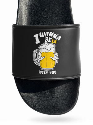 I wanna beer šľapky Black