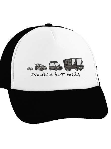 Evolúcia áut muža šiltovka truckerka Black cap