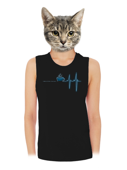 Coffee help dámske tielko voľné Black