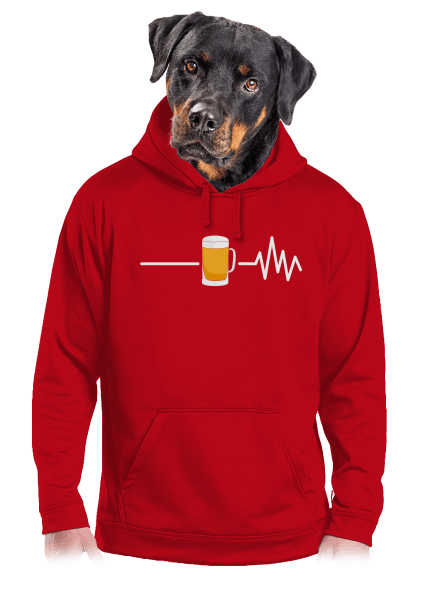 Beer help pánska mikina klokanka Red