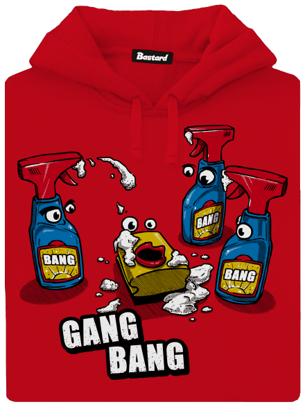Gang Bang pánska mikina klokanka Red